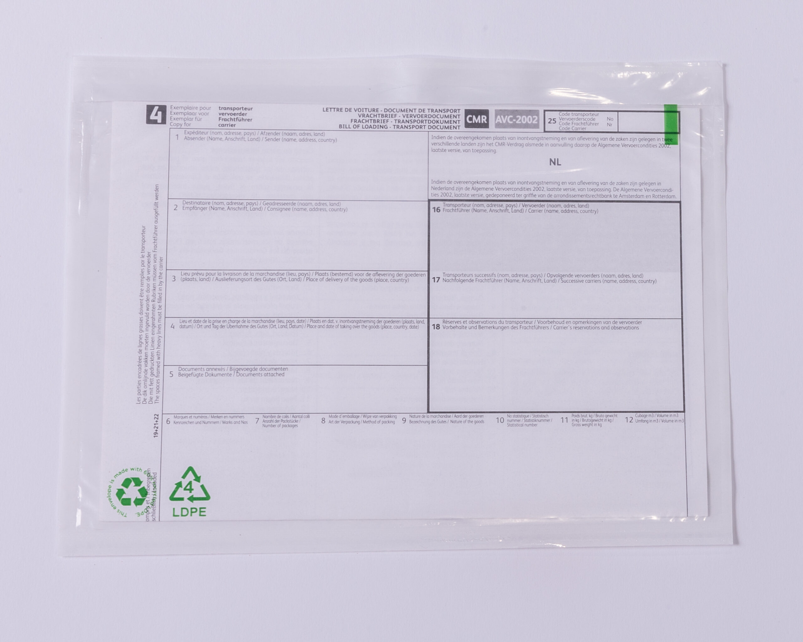 Paklijst envelop transparant 60% recycled | 225 x 165 mm (A5)