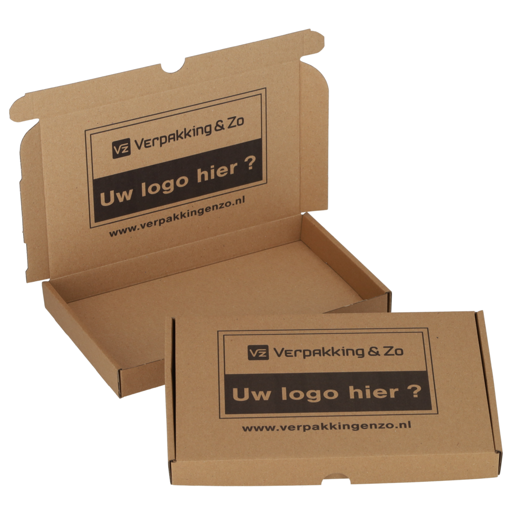 Brievenbusdoos bruin bedrukt bovenklep