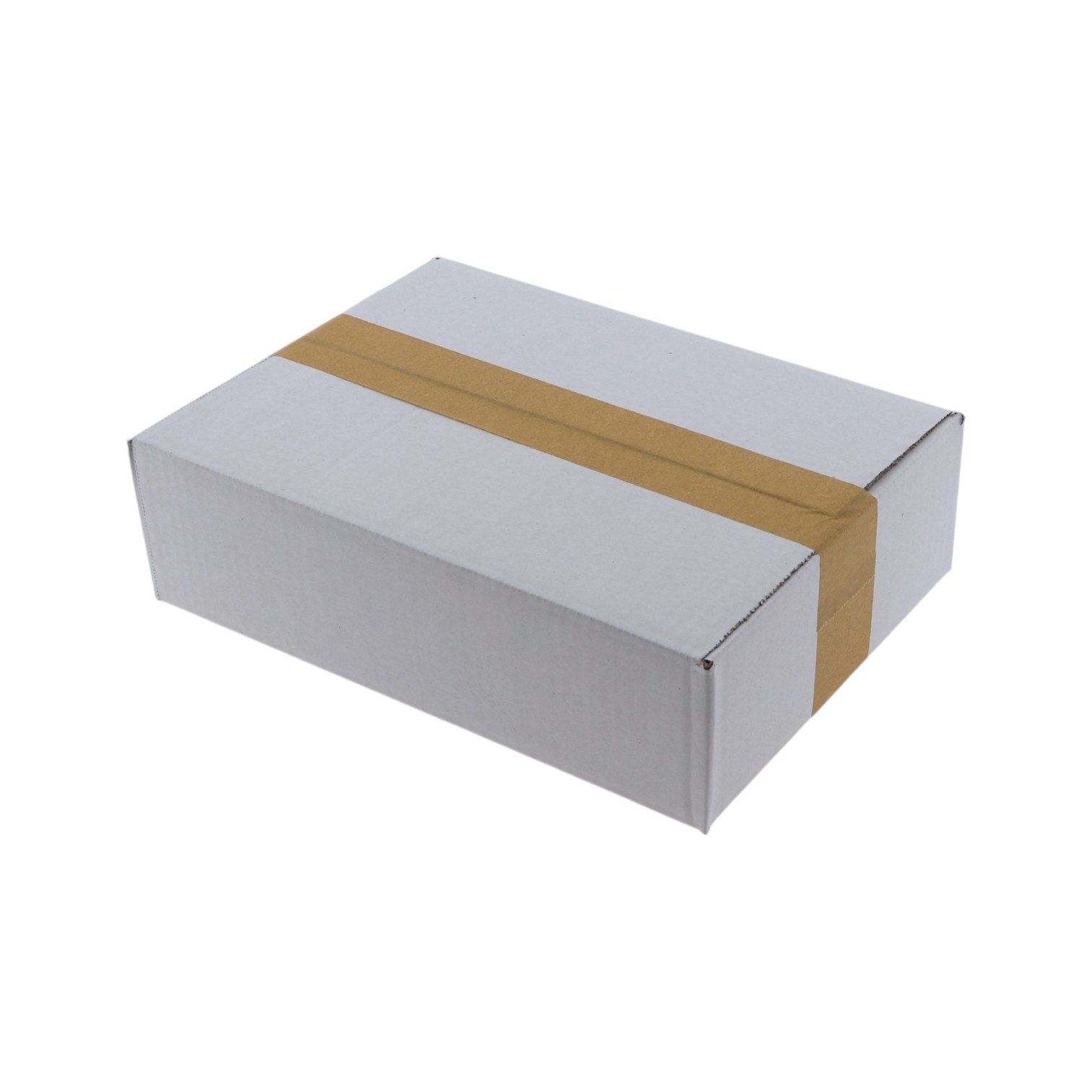 Kartonnen doos enkele golf (B) wit 305x220x80 mm