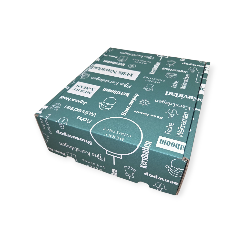 Kerstpostdoos tekst groen-wit | 350 x 270 x 105 mm selecteren Kerstpostdoos tekst groen-wit | 350 x 270 x 105 mm
