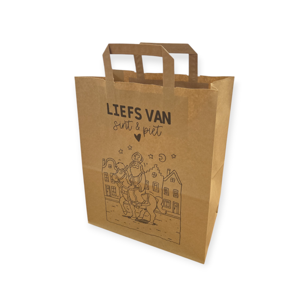 Papieren draagtas Sinterklaas | 260 x 140 x 320 mm