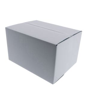 Kartonnen doos dubbele golf (CB) wit 386 x 284 x 222 mm