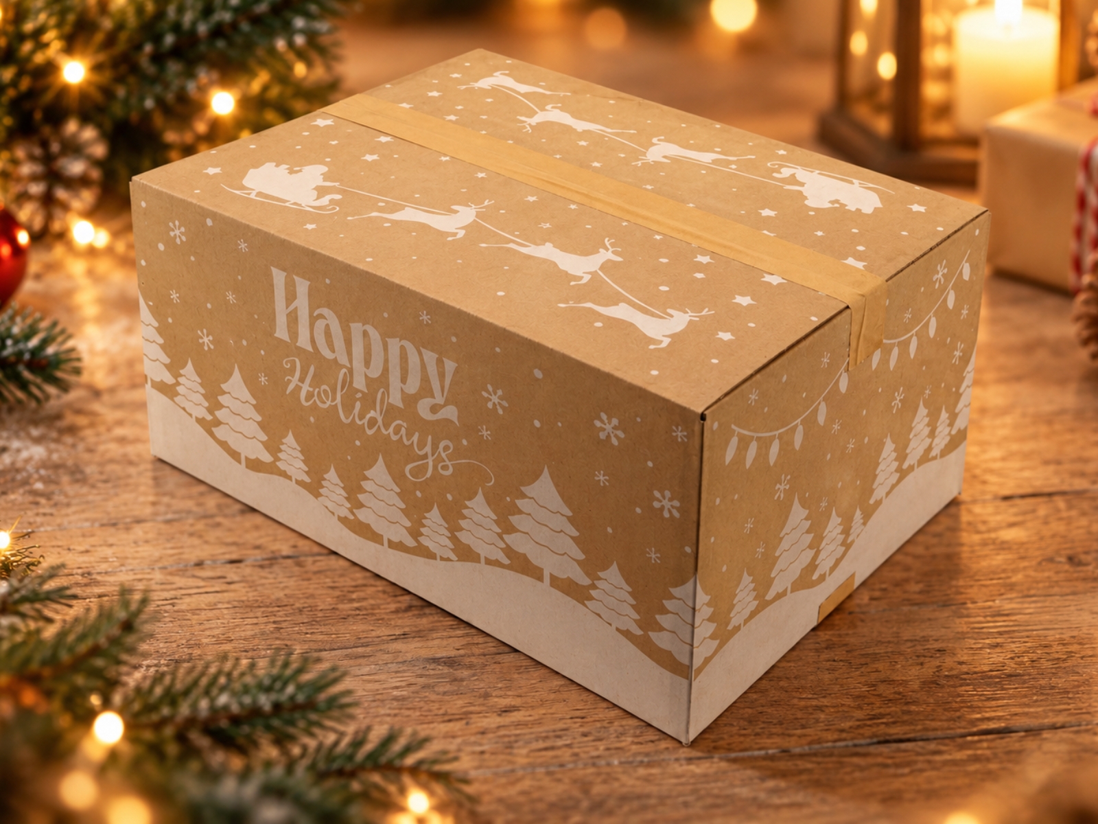 Kant-en-klare kerstpakketdoos zonder bedrukking